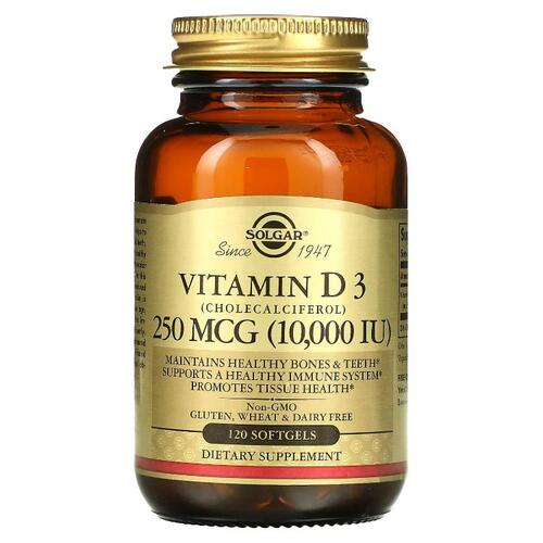 솔가, 비타민D3 콜레칼시페롤 , 250MCG 10,000IU , 소프트젤 120정