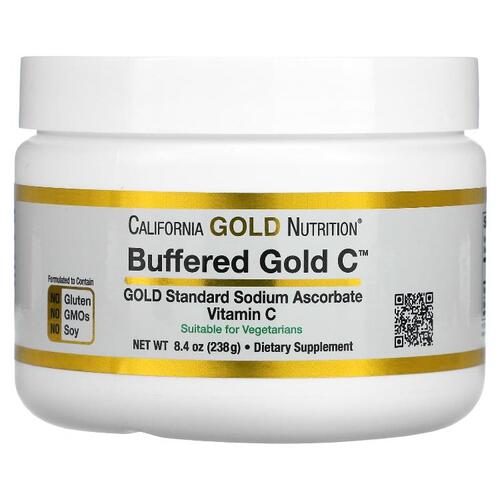 캘리포니아 골드 뉴트리션 California Gold Nutrition, 완충형 골드 C, 비산성 비타민C 분말, 아스코르브산 나트륨, 238G 8.40OZ)