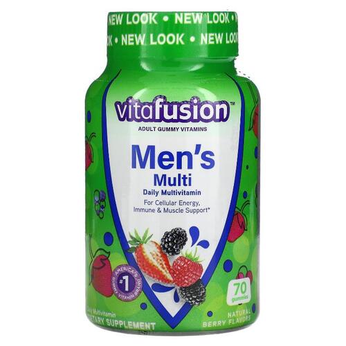 비타퓨전 VitaFusion, 남성용 완전 종합 비타민, 천연 베리향, 구미 젤리 70개