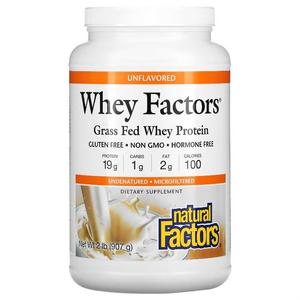 Natural FACTORS Whey FACTORS 목초 사육 유청 단백질 무맛 907g(2lbs)