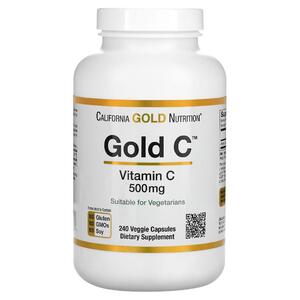 캘리포니아 골드 뉴트리션 California Gold Nutrition, Gold C, USP 등급 비타민C, 500mg, 베지 캡슐 240정
