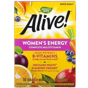 네이쳐스 웨이 Natures Way, ALIVE 여성용 에너지 컴플리트 종합비타민, 50정