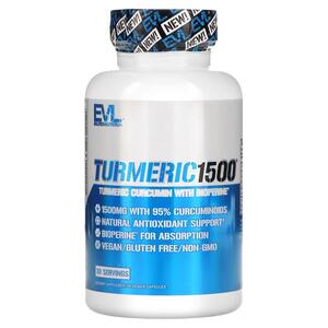 이보루션 뉴트리션 EVLution Nutrition, Turmeric1500, 베지 캡슐 90정