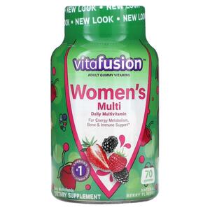 비타퓨전 VitaFusion, 여성용 종합 비타민, 천연 베리 향미료, 구미젤리 70개
