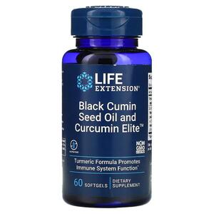 라이프 익스텐션 Life Extension, 블랙 커민 씨오일 및 Curcumin Elite, 소프트젤 60정