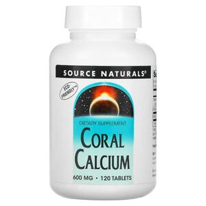 소스 네츄럴스 Source Naturals, 산호 칼슘, 600 mg, 120정