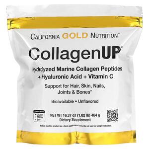 캘리포니아 골드 뉴트리션 California Gold Nutrition, CollagenUp, 가수분해 해양 콜라겐 펩타이드, 히알루론산 및 비타민C 함유, 무맛, 464G 16.37OZ)