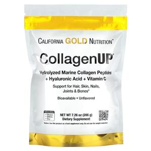 캘리포니아 골드 뉴트리션 California Gold Nutrition, CollagenUP, 히알루론산 및 비타민C 함유 가수분해 해양 콜라겐 펩타이드, 무맛, 206g 7.26OZ)