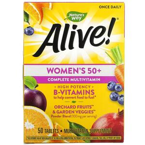 네이쳐스 웨이 Natures Way, ALIVE 50세 이상 여성용 컴플리트 종합비타민, 50정