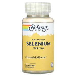솔라레이 Solaray, 셀레늄, 고효능, 200mcg, 식물성 캡슐 100정