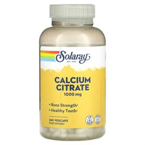 솔라레이 Solaray, 구연산 칼슘, 250 mg, 베지 캡슐 240정