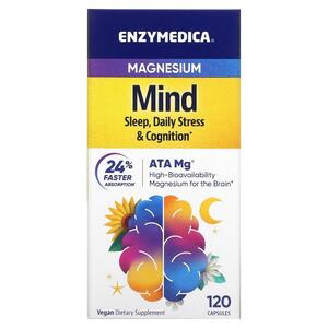 엔자이메디카 Enzymedica, 마그네슘, 마인드, 캡슐 120정