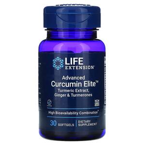 라이프 익스텐션 Life Extension, Advanced Curcumin Elite, 강황 추출물, 생강 강황, 소프트젤 30정