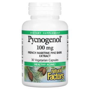 Natural FACTORS 네츄럴 펙터스, 피크노제놀 Pycnogenol, 100mg, 베지 캡슐 30정