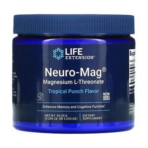 라이프 익스텐션 Life Extension, Neuro Mag 마그네슘 L 트레온산, 트로피컬 펀치, 93.35G 3.293OZ)