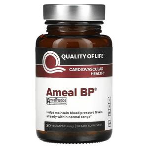 QUALITYOFLIFELABS, Ameal BP, 심혈관 건강, 3.4 mg, 30 식물성 캡슐