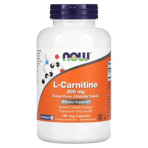 나우 푸드 NOW Foods, L 카르니틴, 500 mg, 180 베지 캡슐