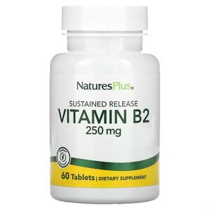 네이쳐스 플러스 NaturesPlus, 비타민 B 2, 250 mg, 60 태블릿