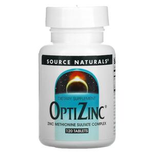 소스 네츄럴스 Source Naturals, OptiZinc, 120정
