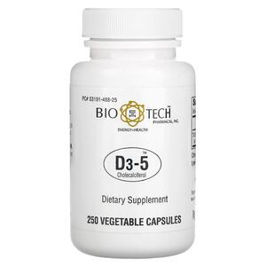Bio Tech Pharmacal, Inc, D3 5 콜레칼시페롤, 캡슐 250정
