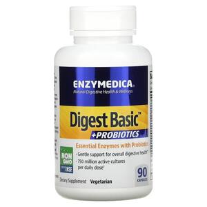 엔자이메디카 Enzymedica, Digest Basic + 프로바이오틱스, 캡슐 90정