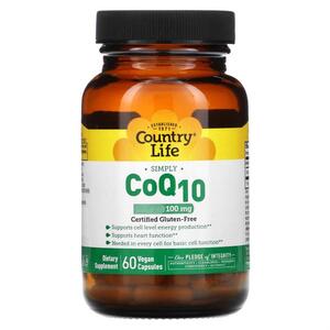 컨츄리 라이프 Country Life, CoQ10, 100 mg, 60 비건 캡슐