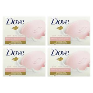 Dove, 딥 모이스처 뷰티 바 비누, 핑크, 4개입, 각 106G 3.75OZ)