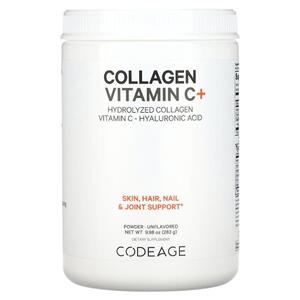 코드에이지 Codeage, 콜라겐 비타민C + 분말, 가수분해콜라겐, 비타민C, 히알루론산, 무맛, 283G 9.98OZ)