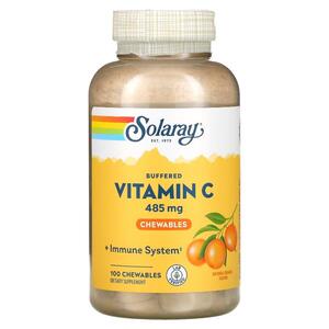 솔라레이 Solaray, 완충형 비타민C 츄어블, 천연 오렌지, 500mg, 츄어블 100정