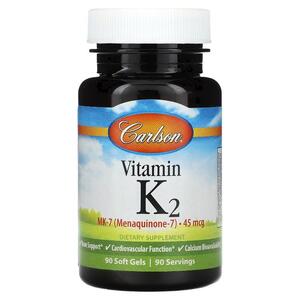 칼슨 Carlson, 비타민 K2 MK 7, 45mcg, 소프트젤 90정