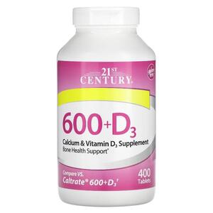 21세기 쎈트리, 600+D3, 칼슘 및 비타민D3 보충식품, 400정