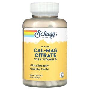 솔라레이 Solaray, 칼 마그 구연산염, 비타민 D 3 함유 2:1 비율, 180캡슐