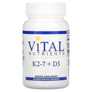 바이탈 뉴트리언트 Vital Nutrients, K2 7 + D3, 베지 캡슐 60정