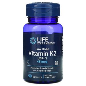 라이프 익스텐션 Life Extension, 저용량 비타민K2 MK 7 , 45mcg, 소프트젤 90정