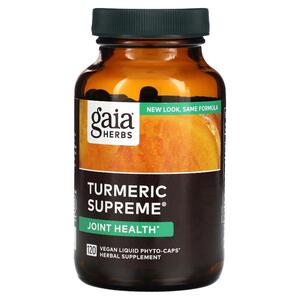가이아 허브 Gaia Herbs, Turmeric Supreme, 관절, 식물성 액상 파이토 캡슐 120정