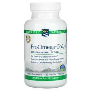 Nordic NATURALS 노르딕 내추럴스, ProOmega CoQ10, 1,000 mg, 120 소프트젤