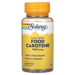 솔라레이 Solaray, 식물성 원료 식품 카로틴, 7,500mcg, 소프트젤 50정