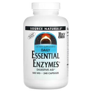 소스 네츄럴스 Source Naturals, 데일리 Essential Enzyme, 500mg, 캡슐 240정