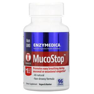 엔자이메디카 Enzymedica, MucoStop, 캡슐 96정