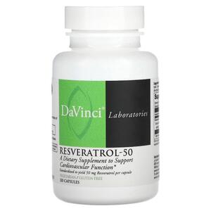 DaVinci Laboratories of Vermont, Resveratrol 50, 50 mg, 120 Capsules