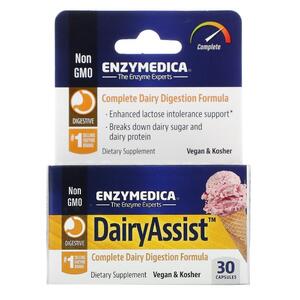 엔자이메디카 Enzymedica, DairyAssist, 캡슐 30정