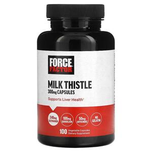 포스팩터 Force Factor, Milk Thistle, 300 mg , 100 Vegetable Capsules