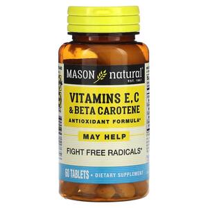 메이슨 네츄럴 Mason Natural, 비타민E, C 및 베타카로틴, 60정