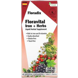 가이아 허브 Gaia Herbs, Floradix, Floravital 철분 + 허브, 500ML 17FL oz)