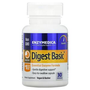 엔자이메디카 Enzymedica, Digest Basic, 필수 효소 포뮬라, 캡슐 30정