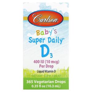 칼슨 Carlson, 아기용 Super Daily D3, 10 mcg 400 IU , 0.35 fl oz 10.3 ml)