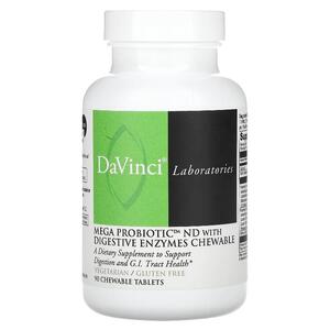 DaVinci Laboratories of Vermont, Mega Probiotic ND with Digestive Enzymes Chewable , 90 Chewable Tab