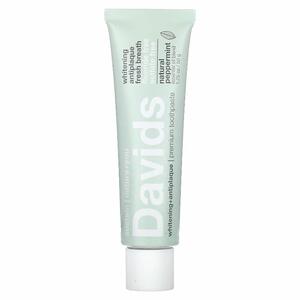 Davids Natural Toothpaste, 프리미엄 치약, 미백 + 치석 제거, 천연 페퍼민트, 50G 1.75OZ)