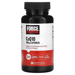 포스팩터 Force Factor, CoQ10, 100 mg, 60 Vegetable Capsules