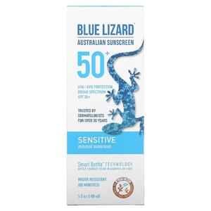 Blue Lizard Australian Sunscreen, 민감성, 미네랄 자외선 차단제, SPF 50+, 148ML 5FL oz)
